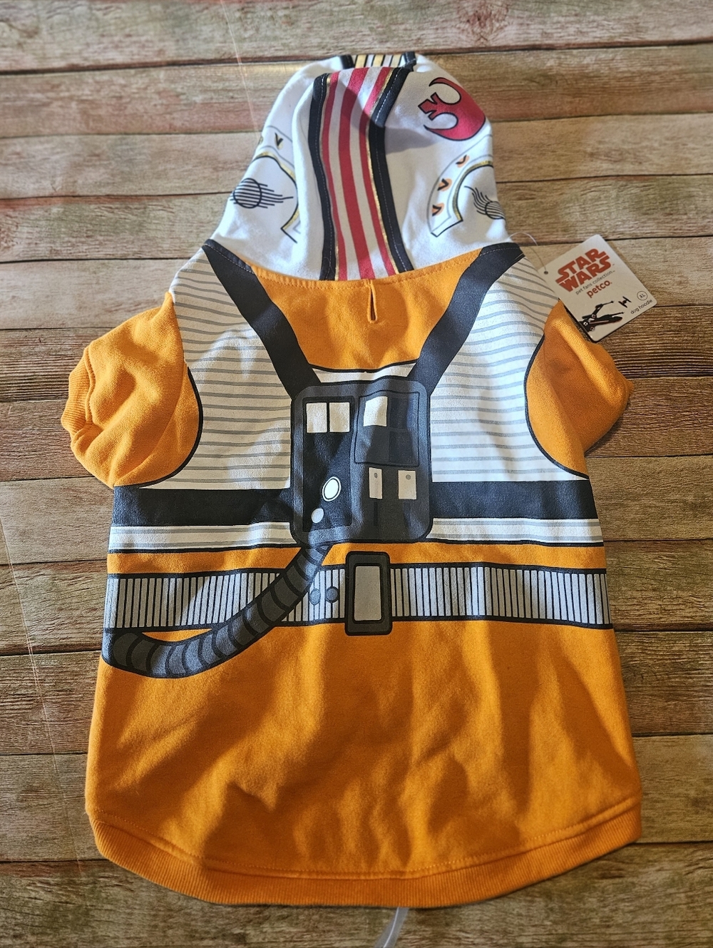 Star Wars Orange and White X-Wing Pilot Pet Hoodie